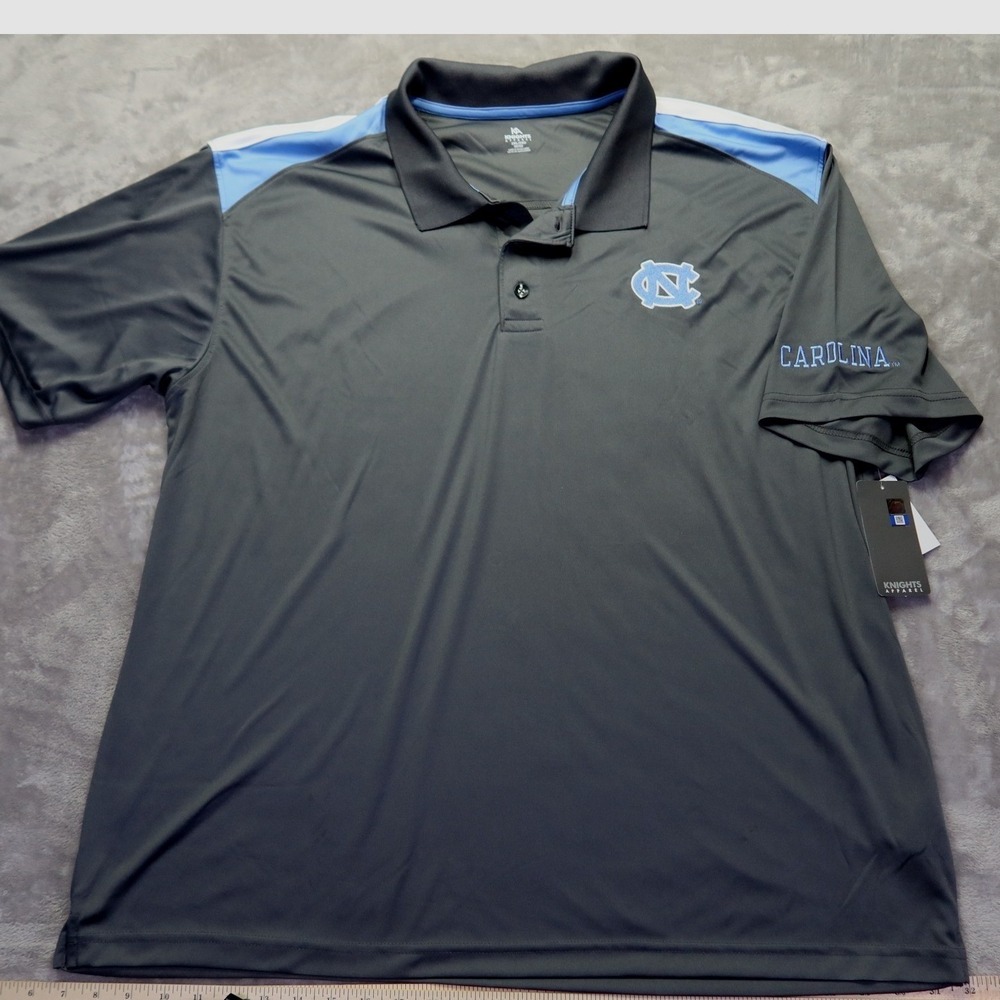 UNC University of North Carolina Tar Heels Polo Shirt Gray Blue NWT New - Picture 2 of 6